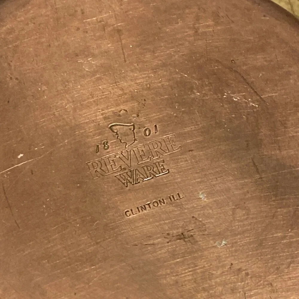 Vintage Revere Ware 2 qt Sauce Pan, Copper Bottom, Stainless Steel, With Lid